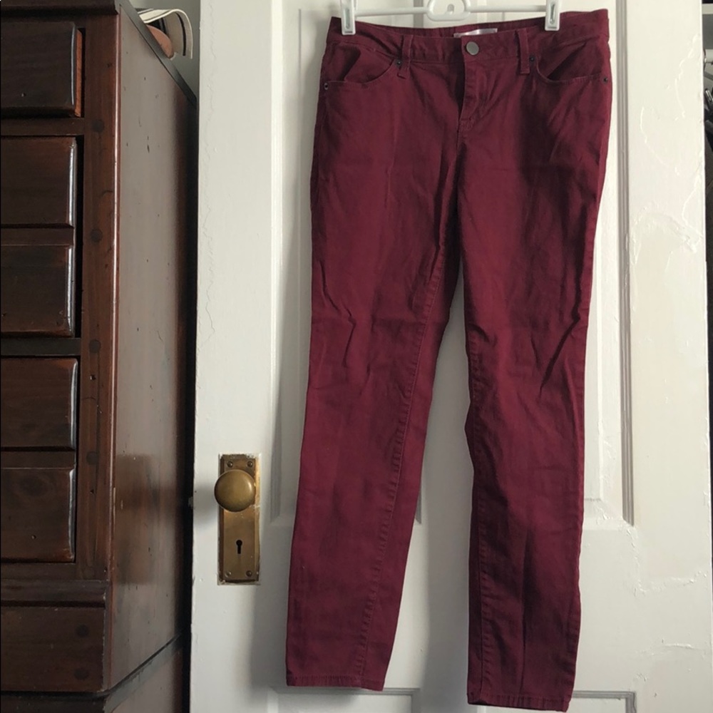 Burgandy Brick Wine Color Pants No Boundaries 11